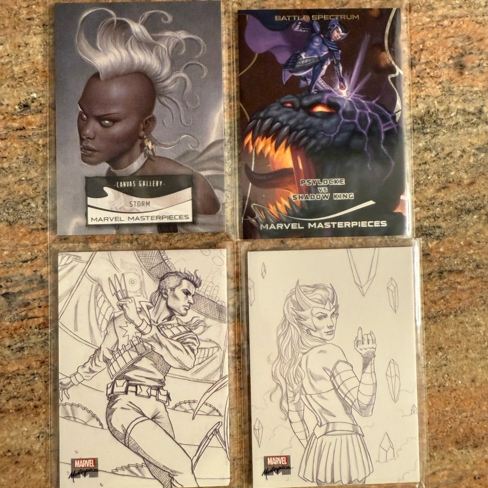 2022 Marvel Masterpieces-Preliminary Art/Canvas Gallery/Battle Spectrum Lot Of 4